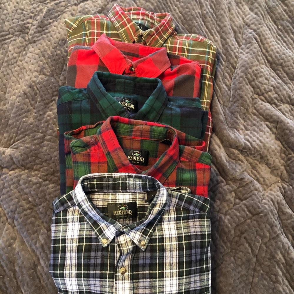 Redhead Flannel Shirt Lot Of 5 Size Large